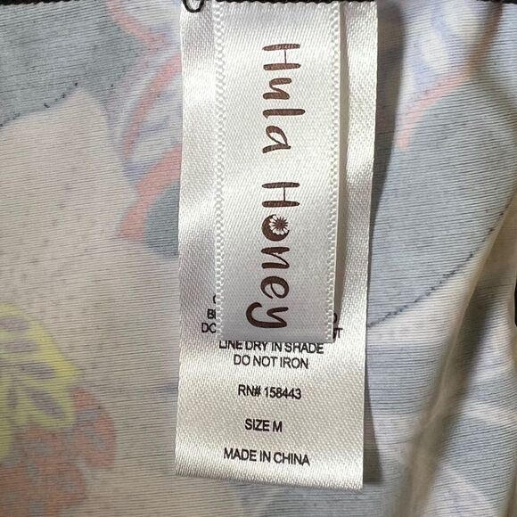 Hula Honey Black Multicolor Juniors Luna Floral Strappy Tankini Swim Top Med NWT - Picture 6 of 8